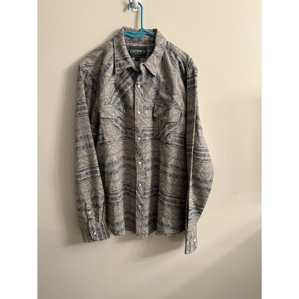 Outback Trading‎ Co Men's Lucas Long Sleeve Performance Shirt Grey XL